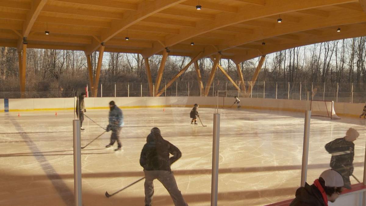 South Shore skaters enjoy the city's newly opened refrigerated ice rink.
