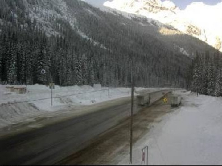 Weather conditions at Rogers Pass in B.C., on Thursday afternoon.