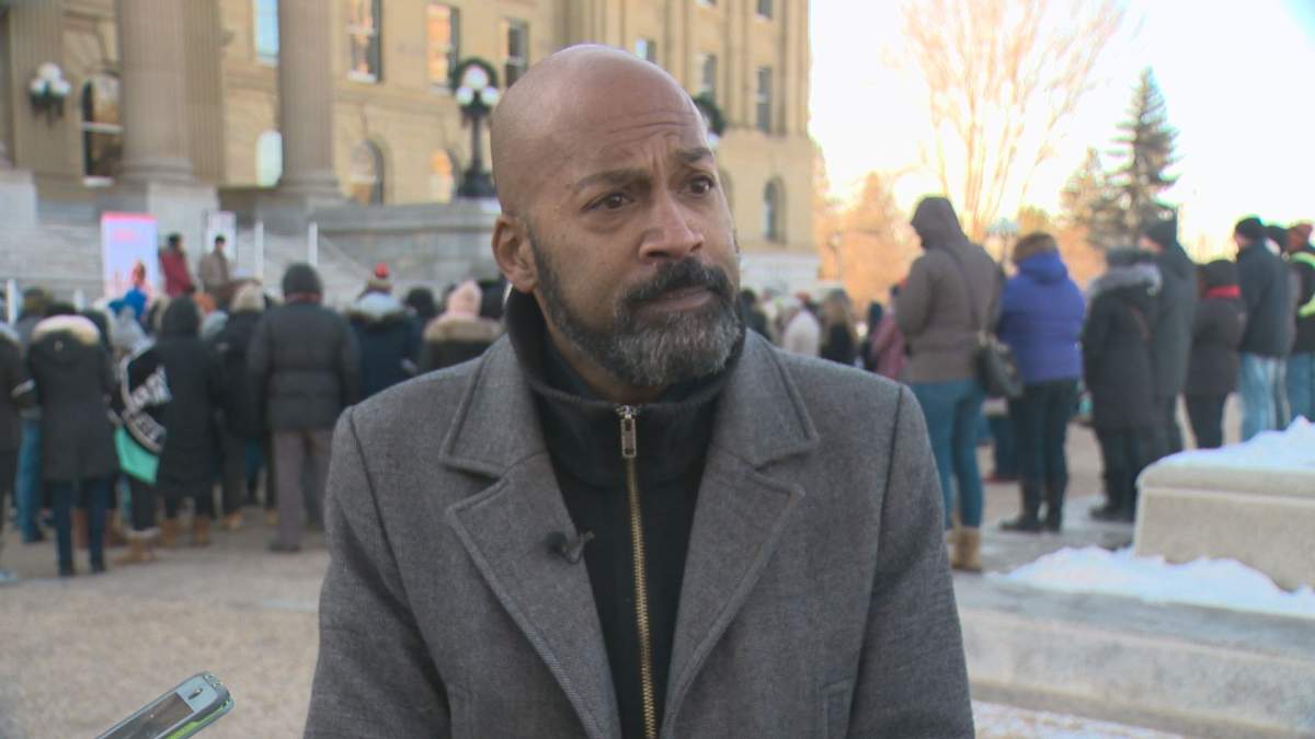 Edmonton City Centre NDP MLA David Shepherd outside the Alberta legislature on Dec. 1, 2019.