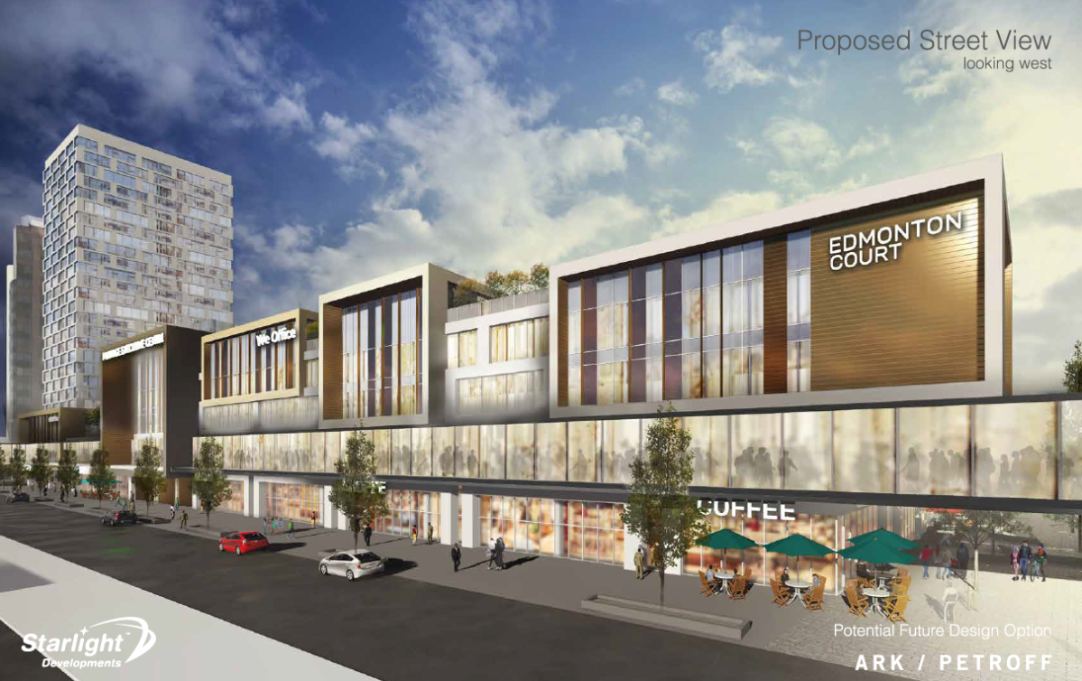 The proposed street view of the new development at Portage Place.