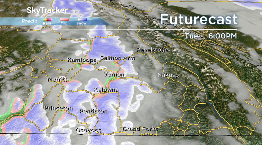 There is a chance of showers late Tuesday.