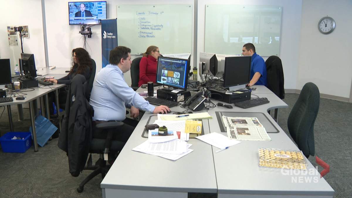 Inside the Canadian Energy Centre, also dubbed Alberta's "war room.".