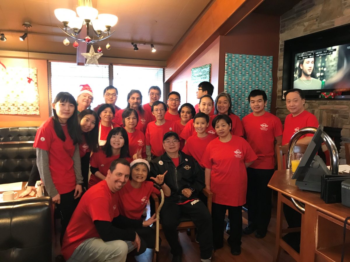 Staff at the White Spot on Kingsway in Vancouver, B.C., on Dec. 25, 2019. Staff donated their wages and tips made on Christmas Day to Variety - the Children's Charity.
