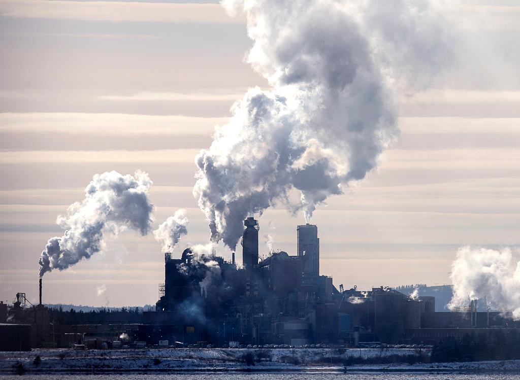 The Northern Pulp mill in Abercrombie Point, N.S., is viewed from Pictou, N.S., Friday, Dec. 13, 2019.