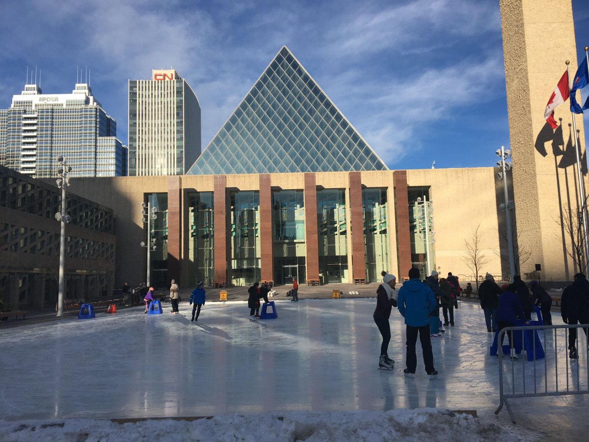 The outdoor ice rink at Edmonton City Hall on Sunday, Jan. 5, 2020.