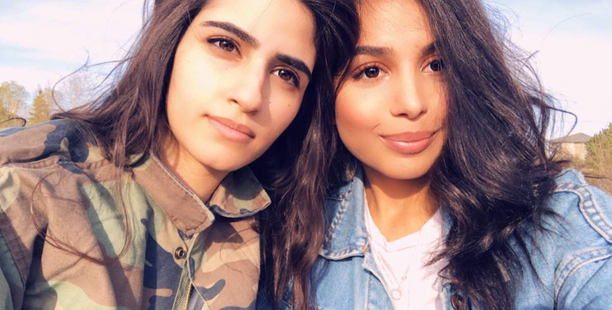 Reyaan Shuaib with her friend Sara Saadat.