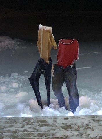 Frozen outfits in Peace River, Alta. on Jan. 15, 2020.