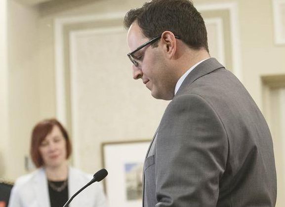 Demetrios Nicolaides, Minister of Advanced Education is sworn into office, in Edmonton on Tuesday April 30, 2019. THE CANADIAN PRESS/Jason Franson.