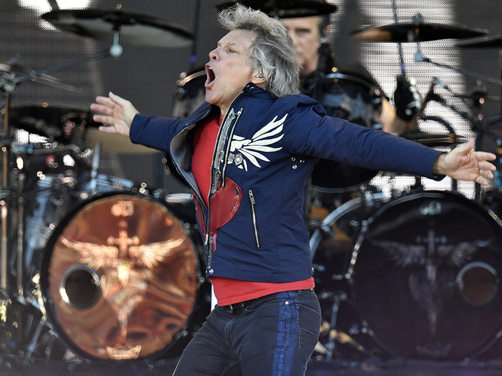 Jon Bon Jovi of U.S. rock band Bon Jovi performs on stage during the 'This House is Not for Sale' concert tour at Letzigrund Stadium in Zurich, Switzerland, on July 10, 2019.