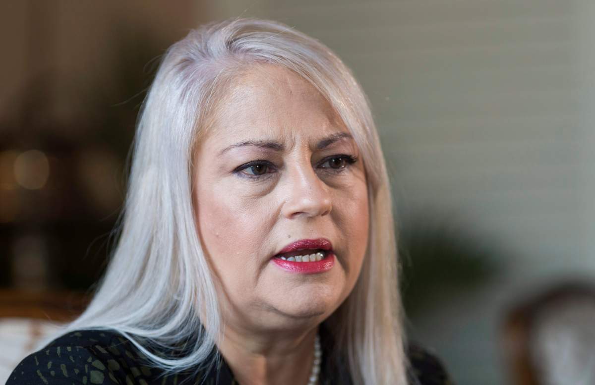 In this Aug. 16, 2019 file photo, Puerto Rico Gov. Wanda Vazquez speaks during an interview with the Associated Press at La Fortaleza, the official residence of the governor of Puerto Rico, in San Juan, Puerto Rico. 