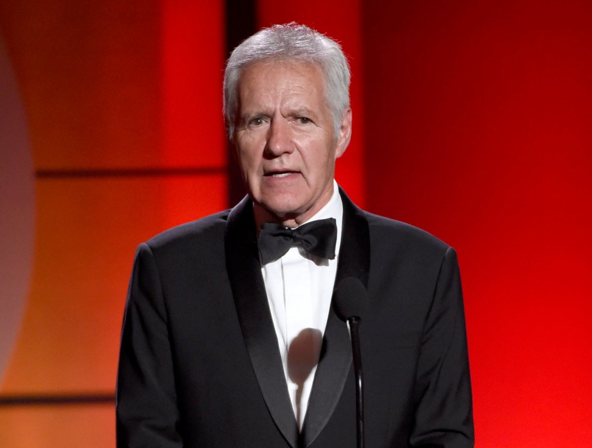 FILE - In this April 30, 2017, file photo, Alex Trebek speaks at the 44th annual Daytime Emmy Awards at the Pasadena Civic Center in Pasadena, Calif.