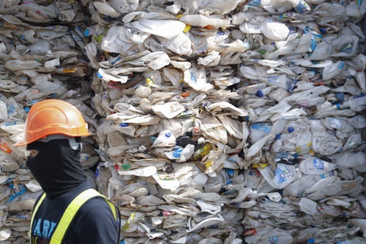 In this May 28, 2019, file photo, a container is filled with plastic waste from Australia, in Port Klang, Malaysia. Malaysia has sent back 150 containers of plastic waste to 13 mainly rich countries since the third quarter last year, Environment Minister Yeo Bee Yin said on Jan. 20, 2020.