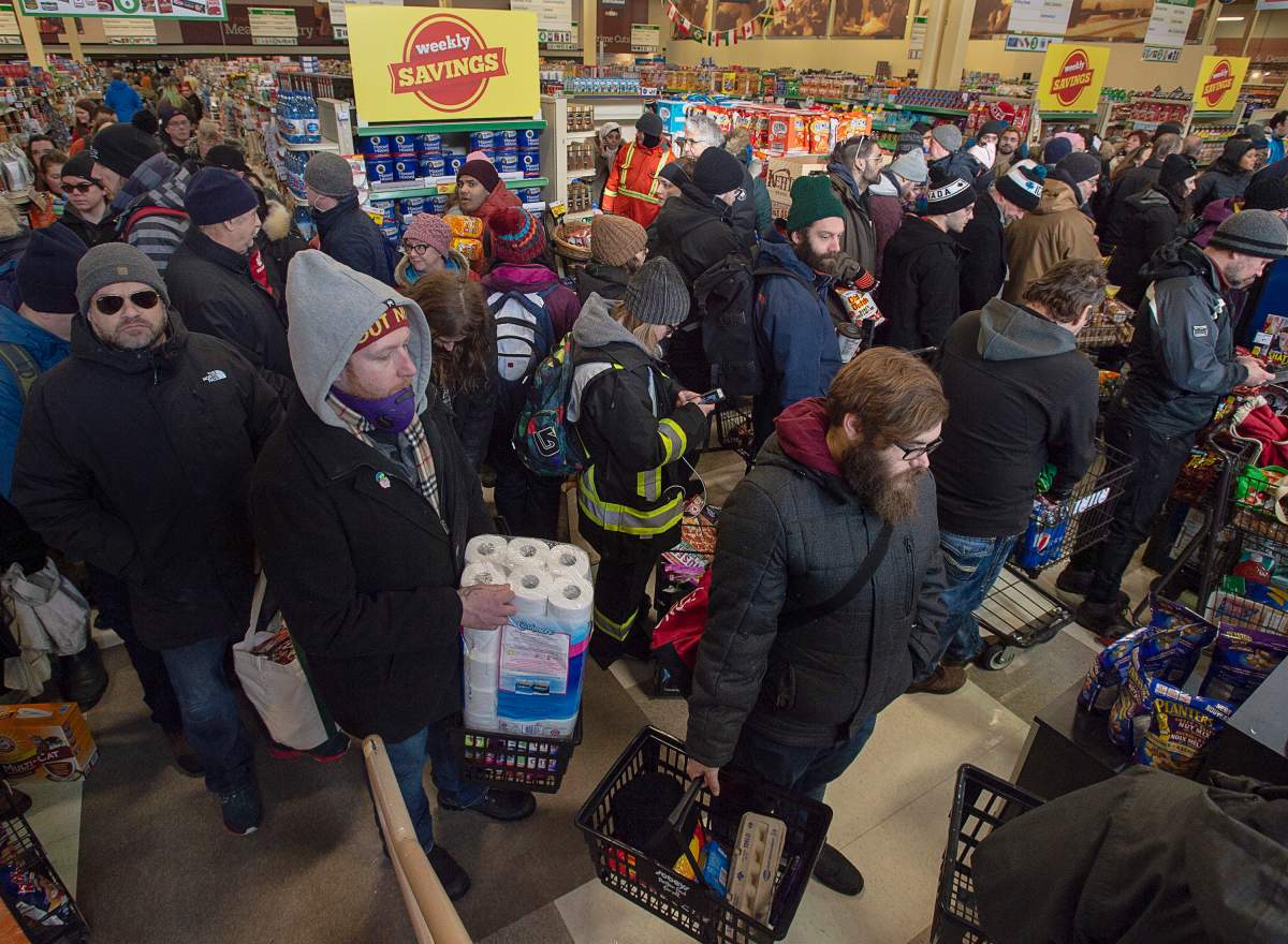 Customers fill a Sobeys grocery store in St. John’s on Tuesday, January 21, 2020. THE CANADIAN PRESS/Andrew Vaughan