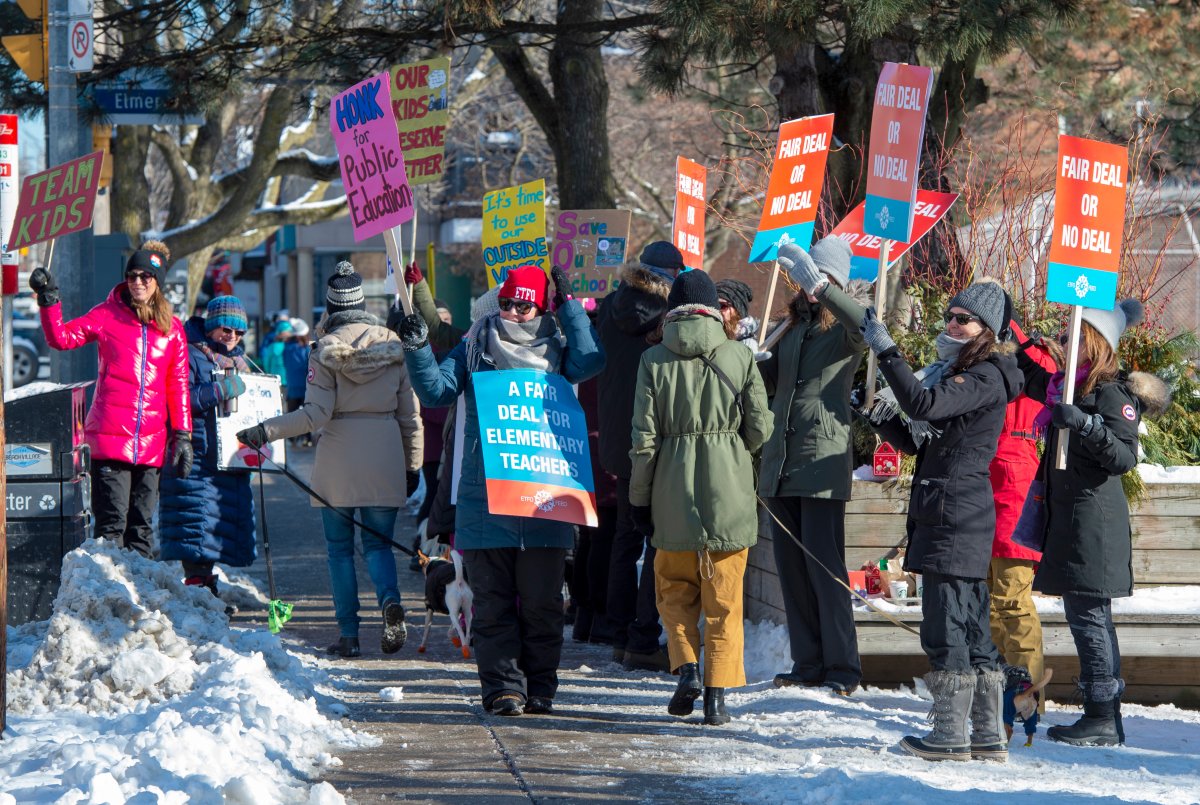 The union representing Ontario's public elementary teachers is holding another one-day strike today to ramp up pressure on the government during tense contract talks. 