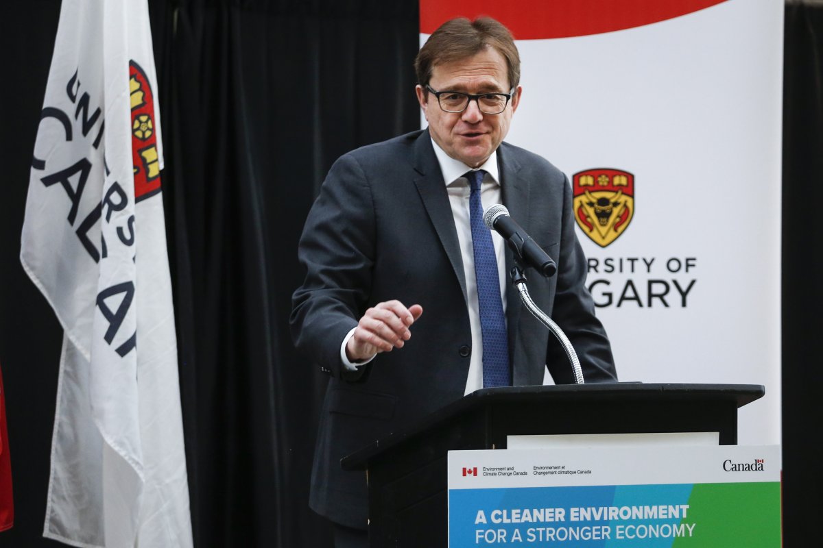Federal Environment Minister Jonathan Wilkinson announces funding for climate action at the University of Calgary in Calgary, Alta., Tuesday, Dec. 17, 2019. Wilkinson says cabinet's decision on a massive new oilsands mine in Alberta will take into consideration what the province is doing to help Canada meet its climate goals. 