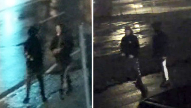 Two suspects are seen in the area of a double homicide in Duncan, B.C. on Dec. 24, 2019.