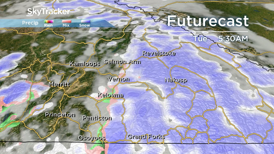 A few pockets of mixed precipitation are possible early Tuesday morning.