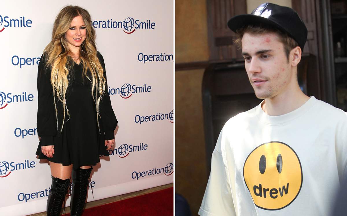 (L-R): Avril Lavigne and Justin Bieber.