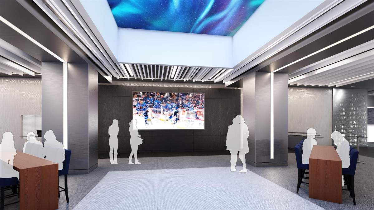 A rendering of some of the renovations to take place at Bell MTS Place.