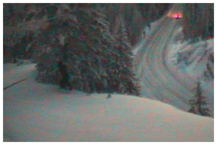 Some believe that a dark shape in the lower portion of this photo is an image of the mythical Bigfoot.