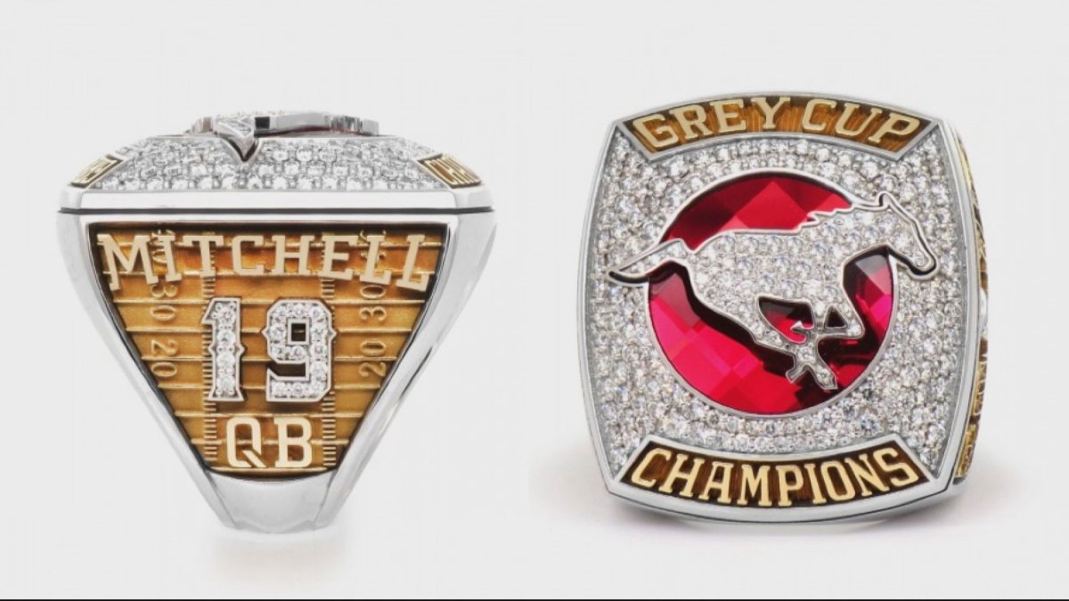 Bo Levi Mitchell's 2018 Grey Cup championship ring.