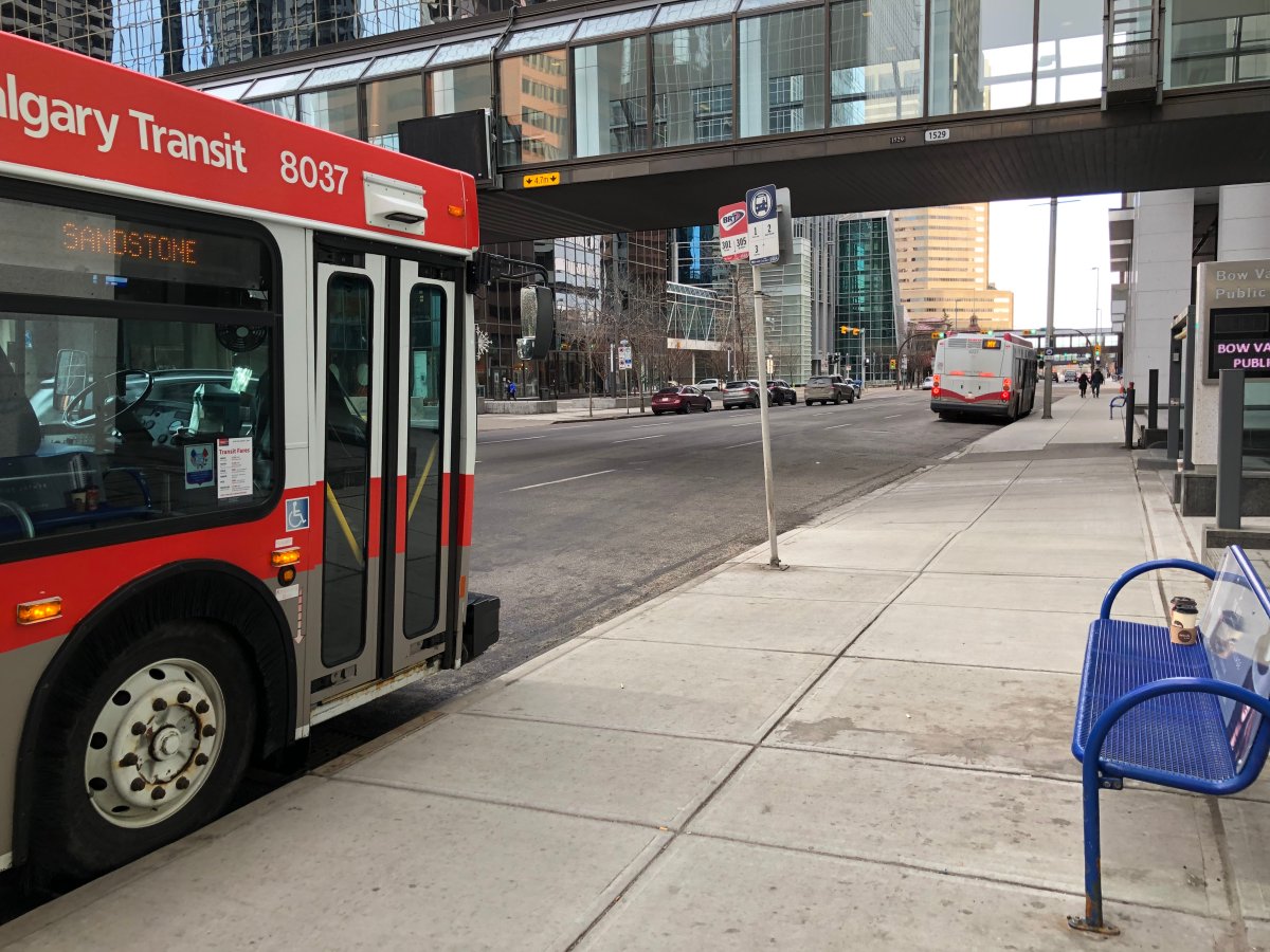 Calgary police are investigating an attack at a downtown bus stop on New Year's Day 2020. 