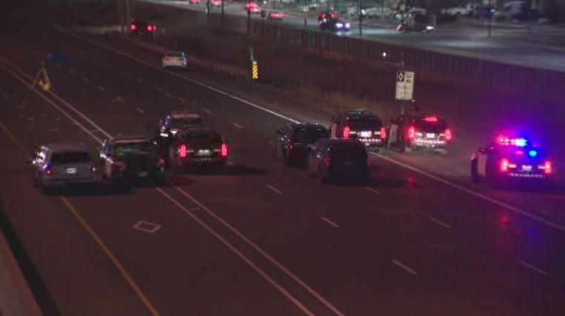 Police blocked off part of Highway 403 Tuesday evening. 