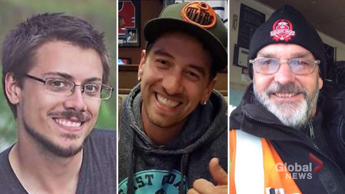 Dylan Paradis, Daniel Waldenberger-Bulmer and Andrew Dockrell were killed when a train derailed in the Spiral Tunnels in eastern B.C. on Feb. 4, 2019.