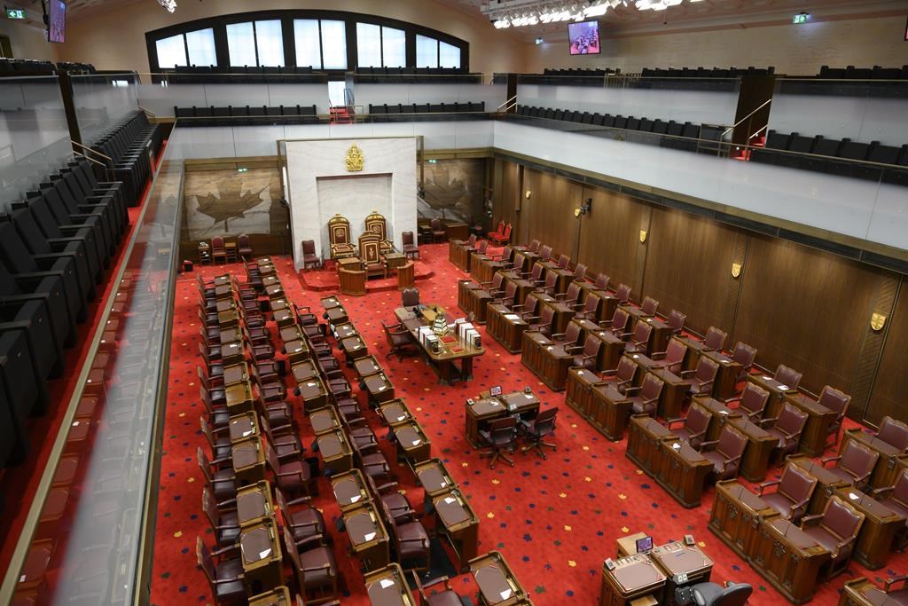The Senate of Canada building and Senate Chamber are pictured in Ottawa.