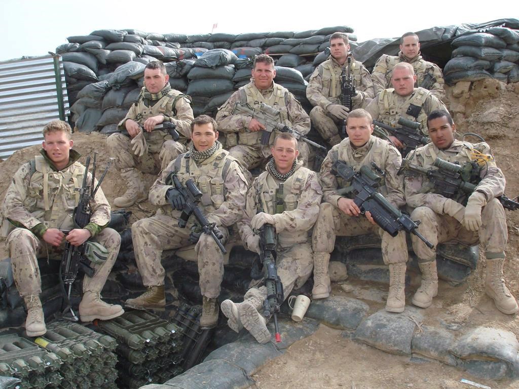 Lionel Desmond (front row, far right) was part of the 2nd battalion, of the Royal Canadian Regiment, based at CFB Gagetown and shown in this 2007 handout photo taken in Panjwai district in between patrol base Wilson and Masum Ghar in Afghanistan. 