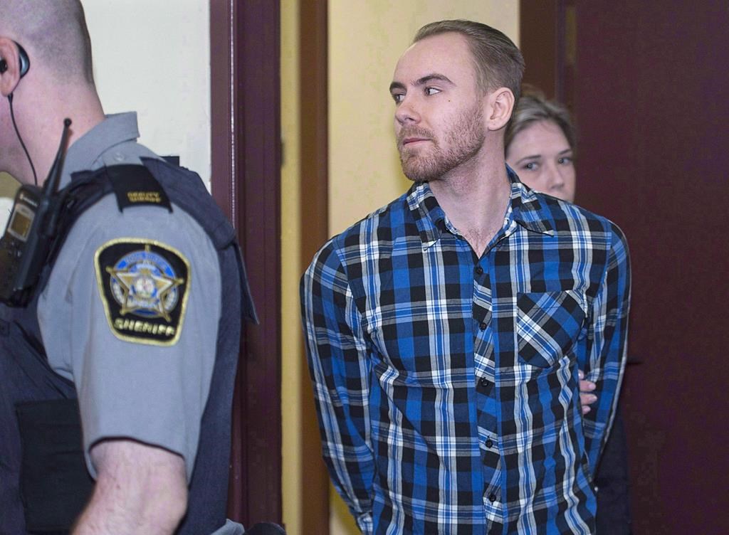 William Sandeson arrives for the start of his preliminary hearing at provincial court in Halifax on Monday, Feb. 8, 2016.