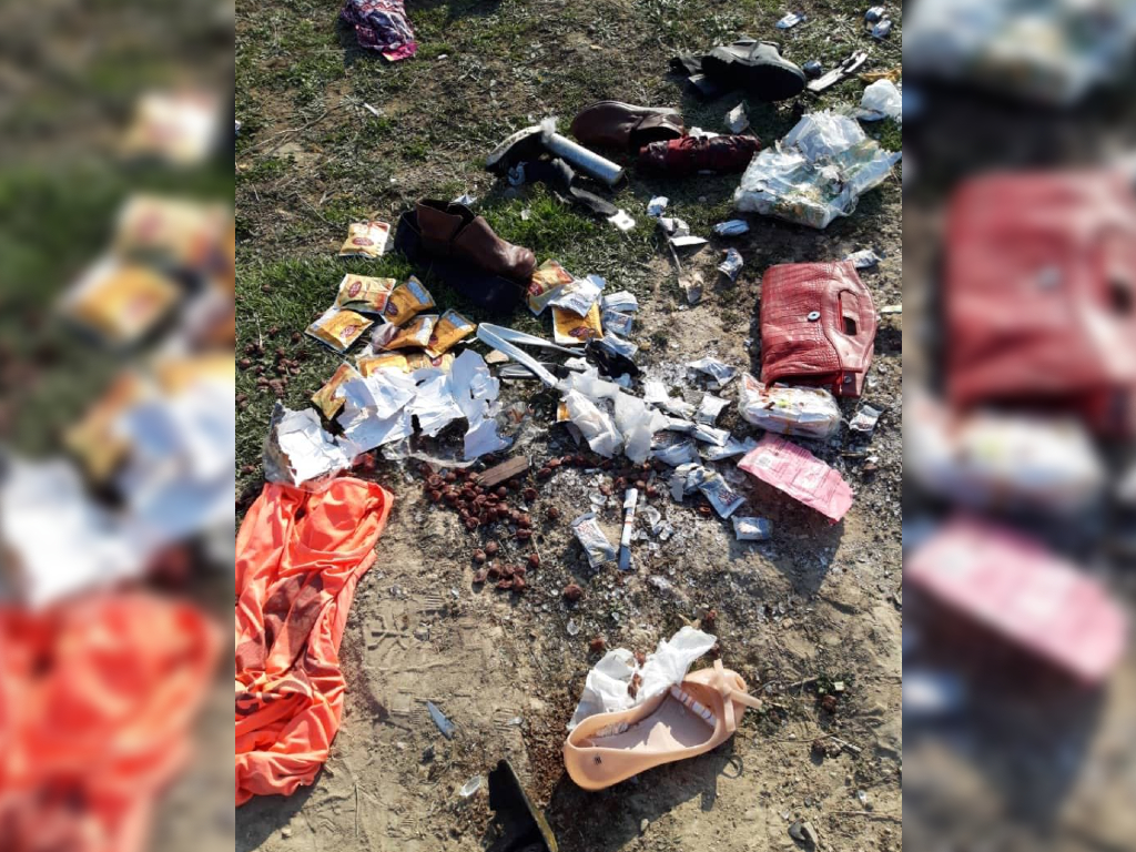 Shoes and handbags were found in the wreckage.