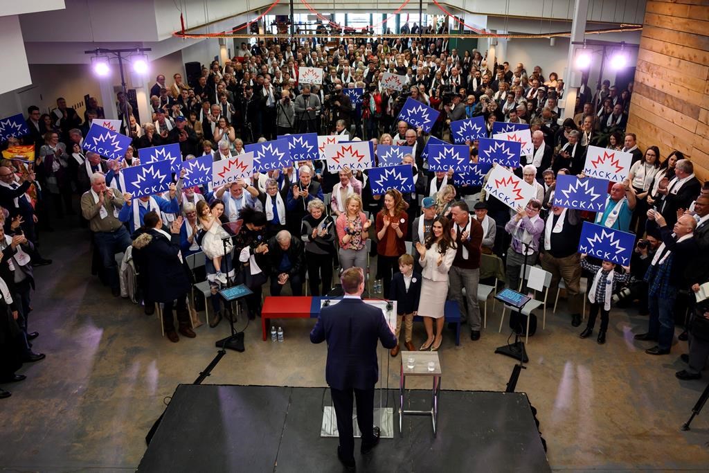 Peter MacKay speaks to a crowd of supporters during an event to officially launch his campaign for leader of the Conservative Party of Canada in Stellarton, N.S. on Saturday, January 25, 2020.