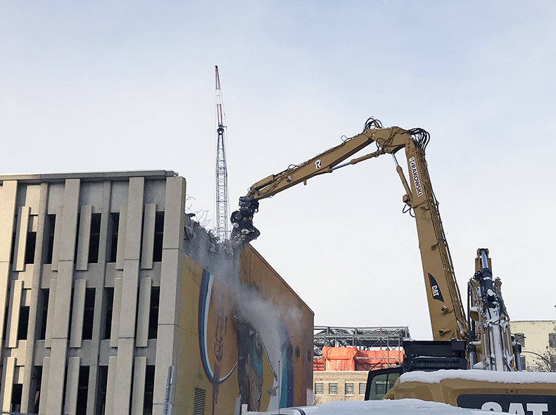 Demolition has begun on the Exchange District site.