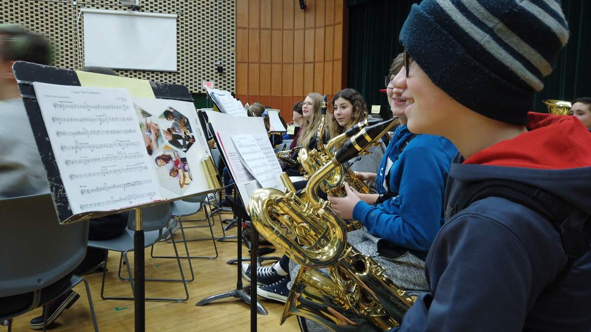 The Grade 7 & 8 band students are chosen from across Regina Public Schools for the three-day band intensive.