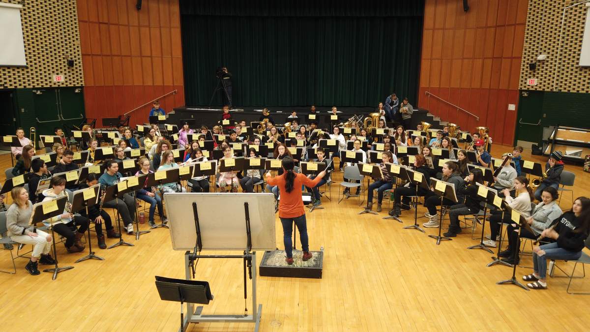 The 85-member band spends most of its three days together in intensive rehearsal.