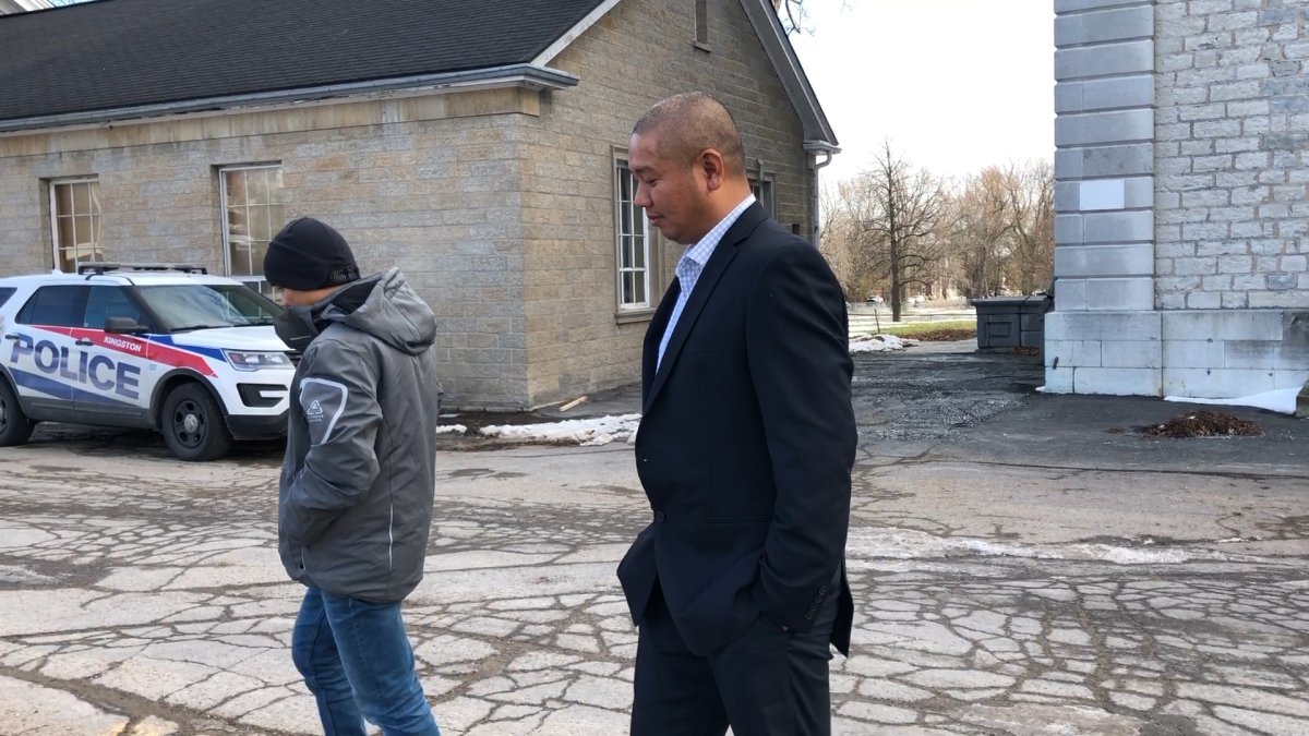 Dunhill Tabanao, who is accused of four counts of criminal negligence and two counts of dangerous driving, leaves the Kingston court during his trial in November 2019.