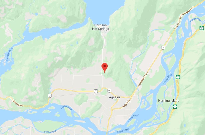 The approximate location of an earthquake that struck in B.C.'s Fraser Valley on Jan. 25, 2020.