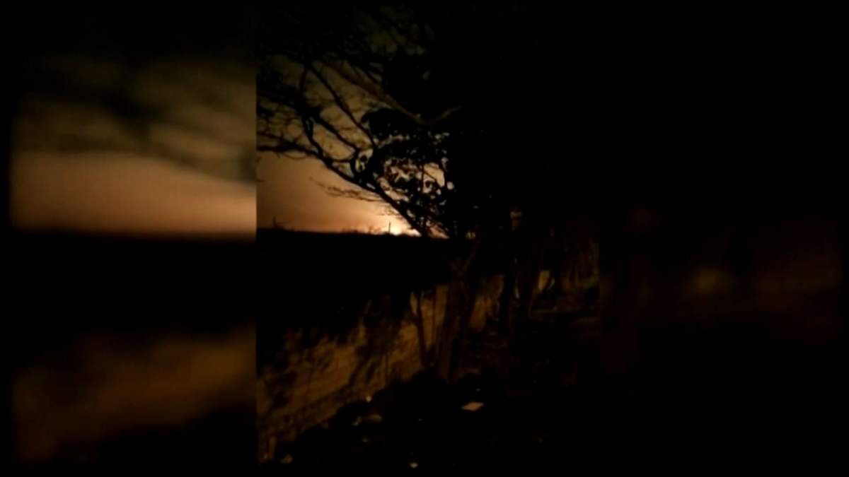 A screenshot image of a video purporting to show the aftermath of a plane crash in Iran that was carrying dozens of Canadians. The crash killed all on board.