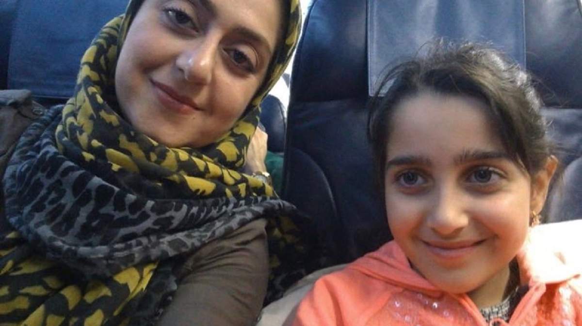 A photo of Saharnaz Haghjoo and her eight-year-old daughter Elsa Jadidi sent before flight 752 took off.