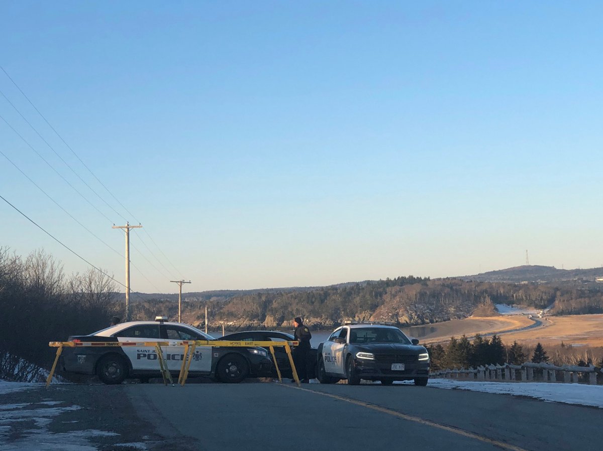 Saint John police blocked off the entrance to the Irving Nature Park on the morning of Jan. 29, 2020. 