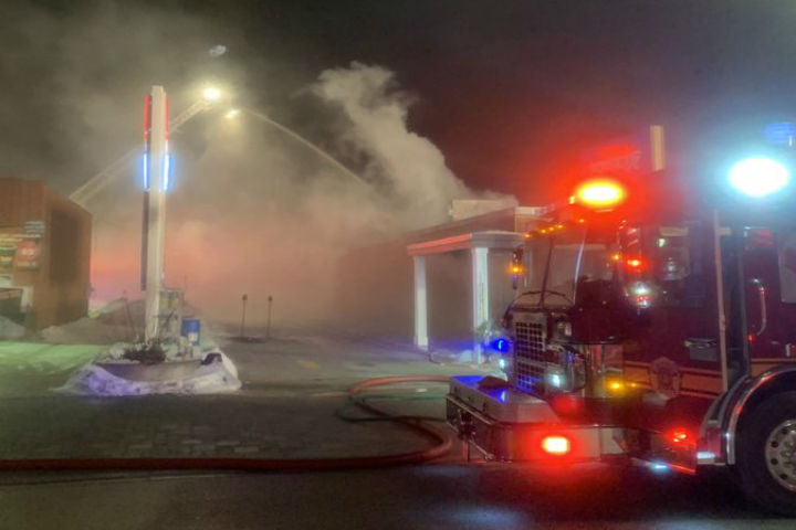 The cause of the fire is unknown, although it started at the back of the building.