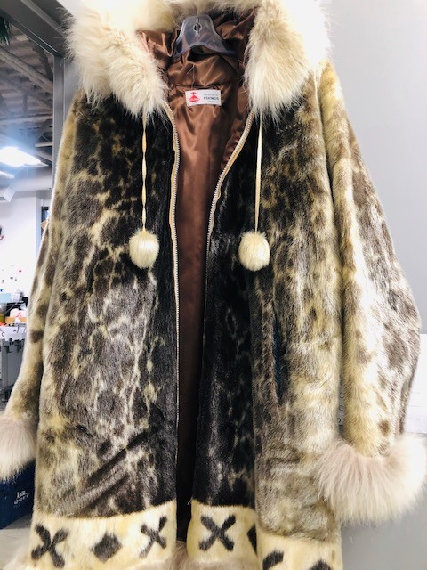 A sealskin coat donated to the Whyte Avenue Goodwill store in Edmonton, Alta.