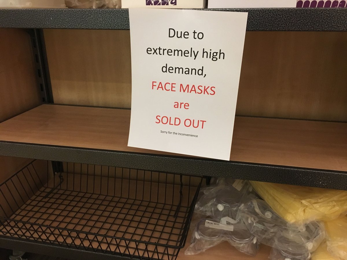 Face masks out of stock in most Winnipeg stores despite low risk of ...