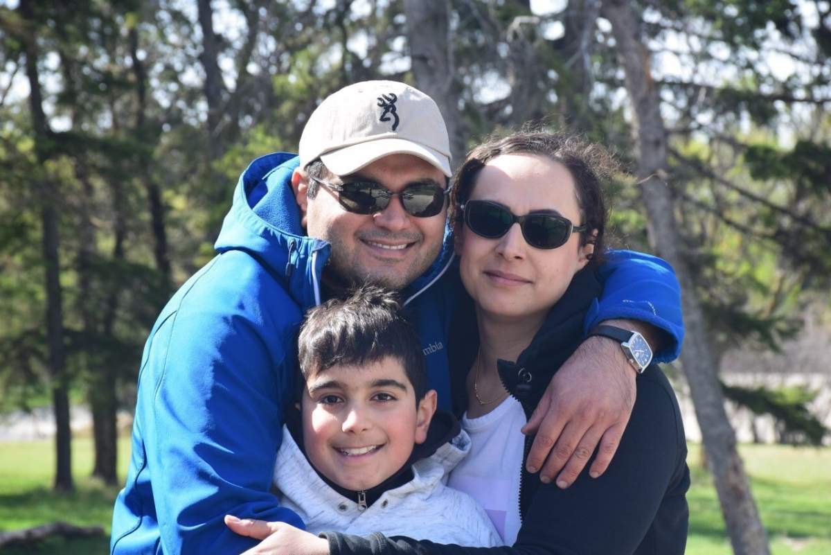 Farzahen Naderi, 38, right, and her son Nozhan Sadr, 11, along with her husband Seyed-Moeidoddin Sadr.