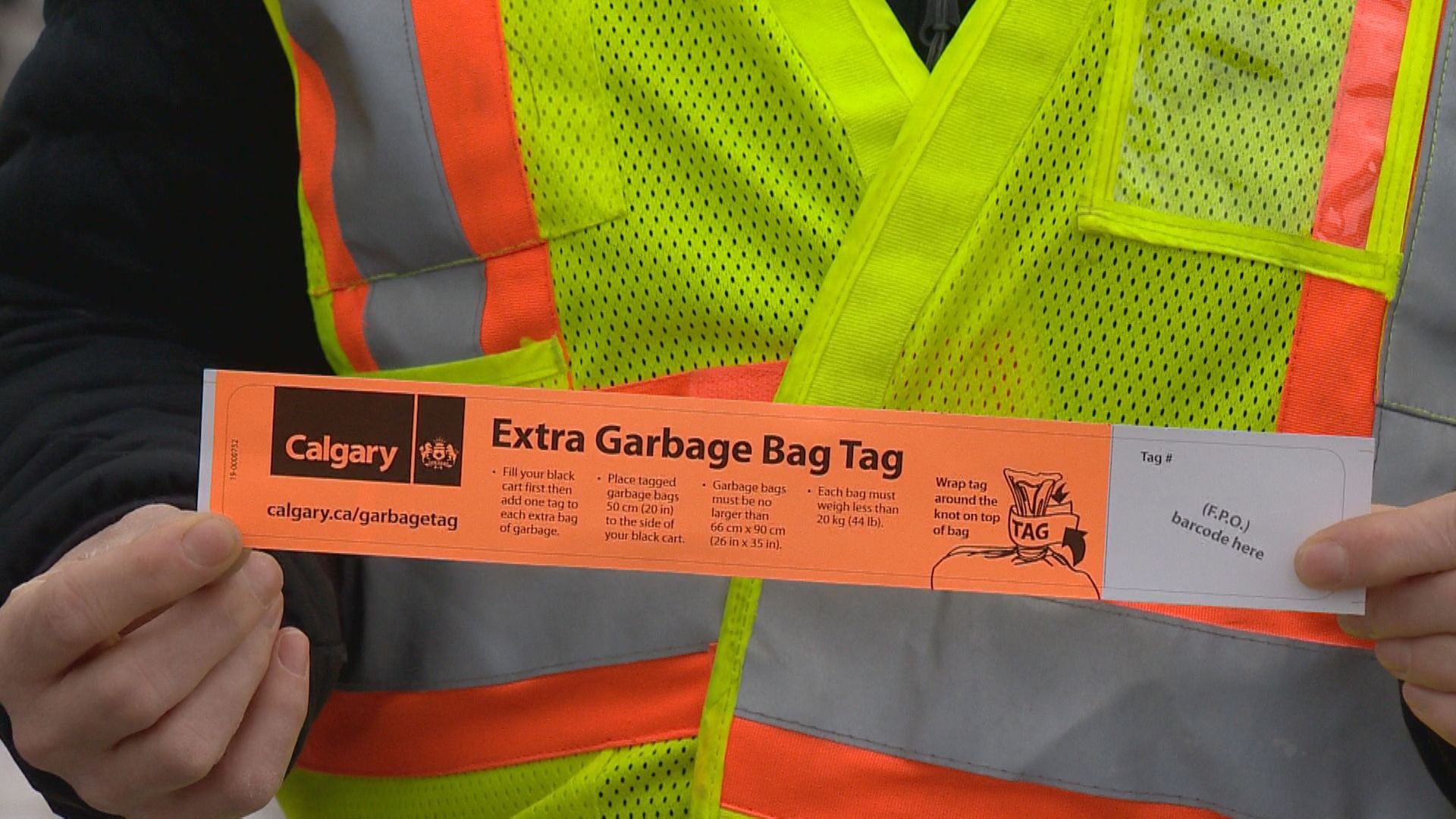 Garbage bag deals tags