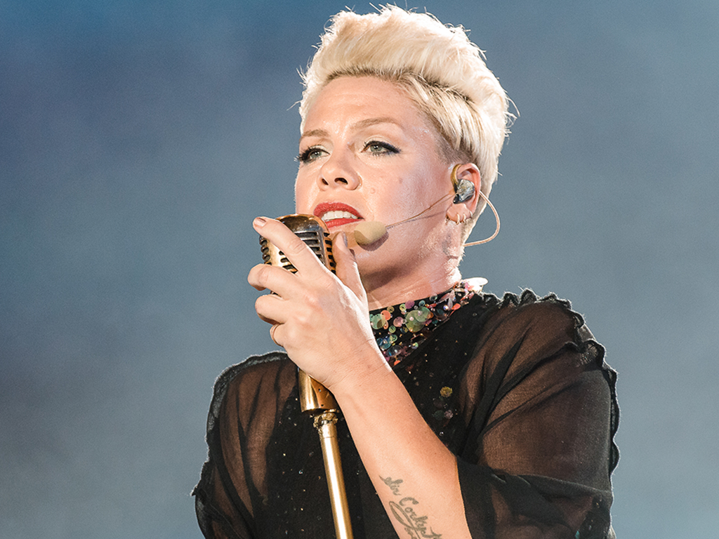 Pink performs live on stage during Day 6 of Rock in Rio Music Festival at Cidade do Rock on Oct. 5, 2019 in Rio de Janeiro, Brazil.