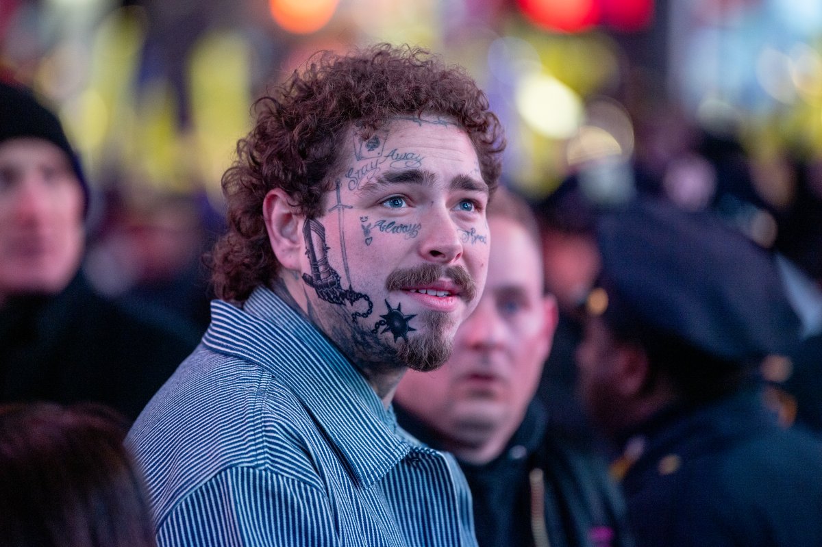 Post Malone during the 2020 New Year Celebration on Dec. 31, 2019 in New York City.