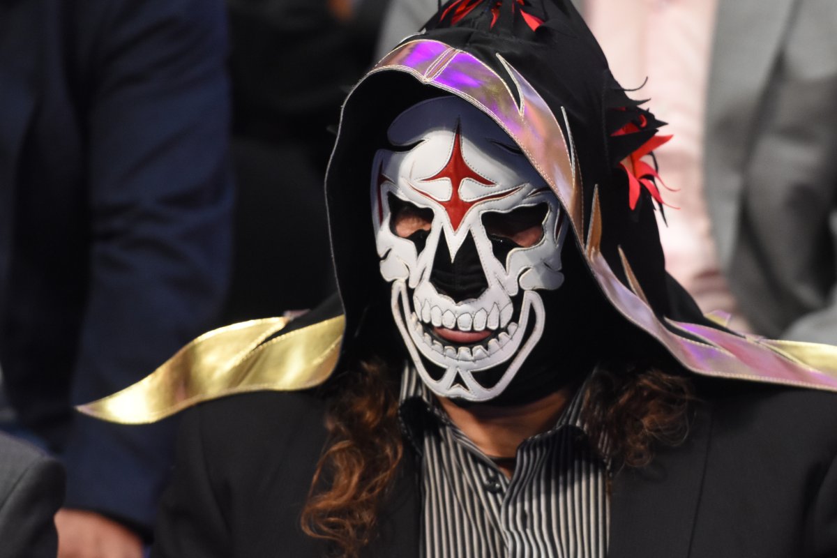 La Parka is seen  during World Day Against Cancer at city hall on Feb. 8, 2017 in Mexico City, Mexico.
