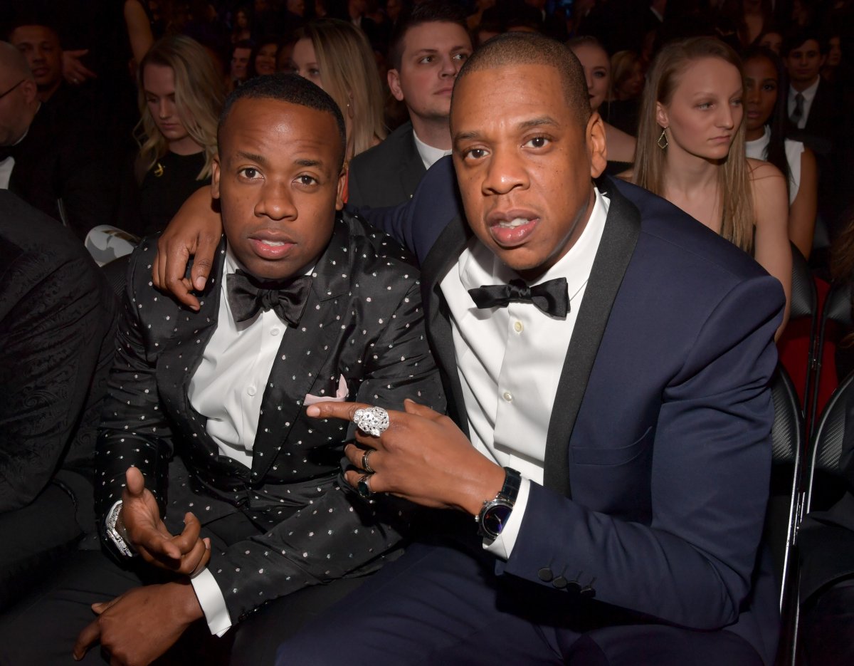 Hip-hop artists Yo Gotti and Jay-Z during the 59th Grammy Awards at the Staples Center on Feb. 12, 2017 in Los Angeles, Calif.